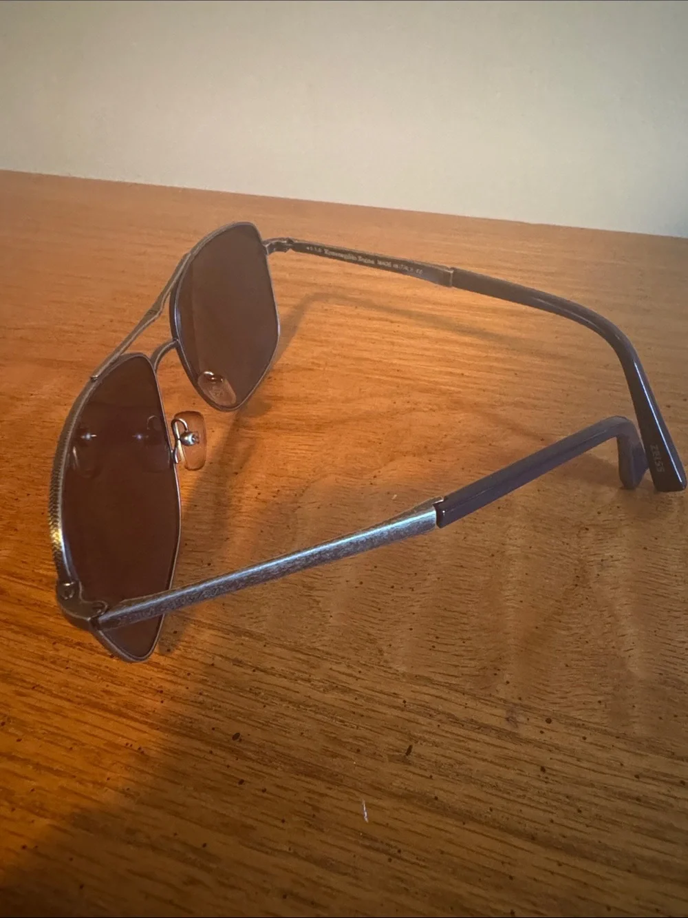 Ermenegildo Zegna Black/Gray Lens Metal Frame Sunglasses with original case